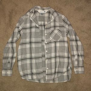 Gray plaid flannel
